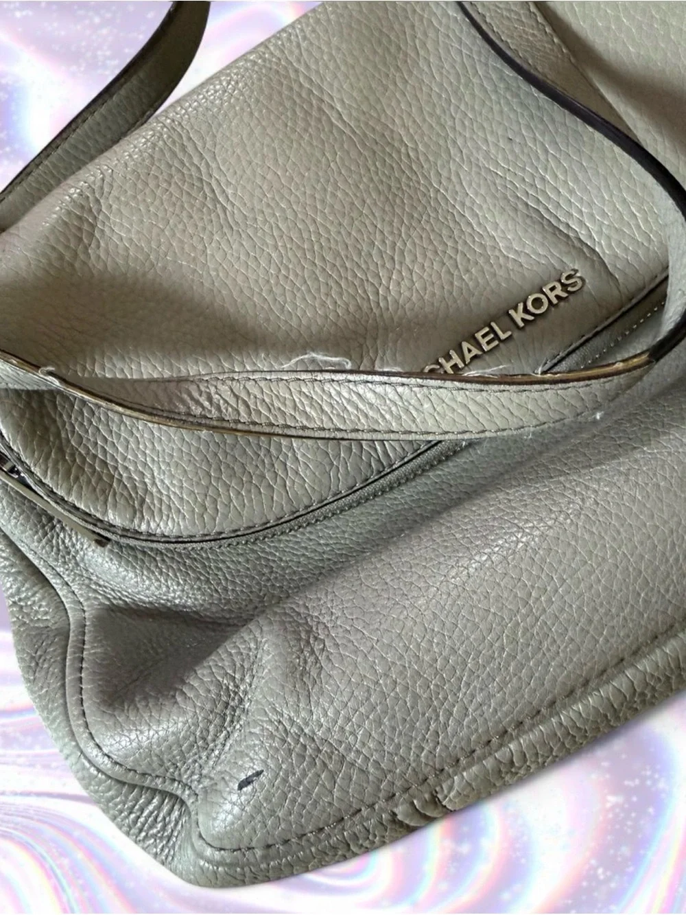 Michael Kors Taupe Leather Crossbody Bag